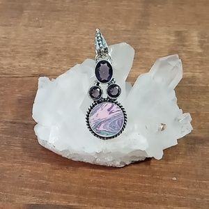 Mosaic Jasper Pendant with Amethyst